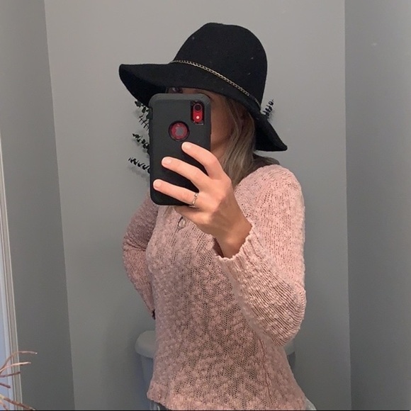 Nordstrom Wool Wide Brim Cloche Fedora Chain Hat - Picture 9 of 9